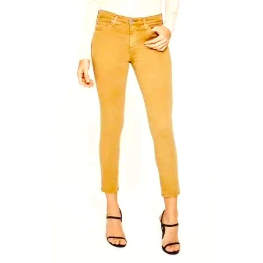 NWT AG Adriano Goldschmied The Prima Cigarette Jeans Yellow 27 Light Academia